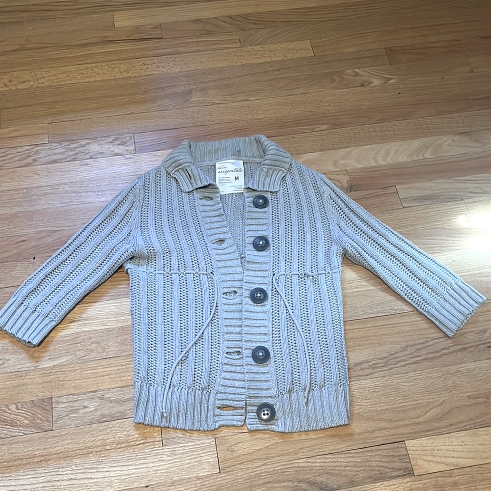 Aeropostale Womens gray sweater 3/4 sleeve